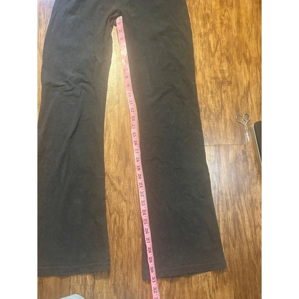 y2k spellout Aerie Foldover Waist Flare Yoga Pants women's Gray Size Medium - Picture 11 of 12
